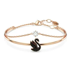 Swarovski Bracelets|Jonc Swan Cygne doré rose/noir