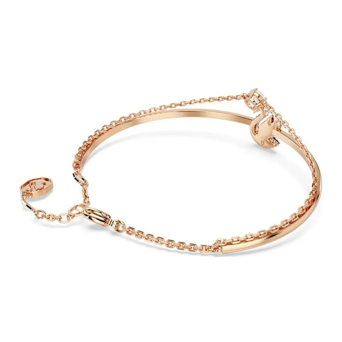 Swarovski Bracelets|Jonc Swan Cygne doré rose/noir