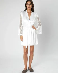 Valege Vestes, Blousons|Kimono satiné Précieuse ivoire