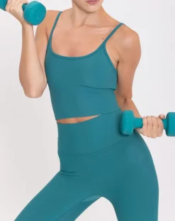 Onamaste Tops Et Blouses|Legging Lotus vert émeraude