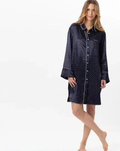 Le Chat Lingerie, Nuit|Liquette en satin Moon marine