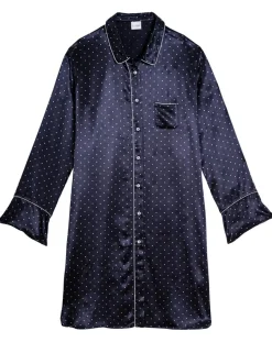 Le Chat Lingerie, Nuit|Liquette en satin Moon marine