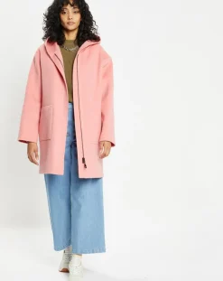 Lou Andrea Manteaux|Manteau 100% Laine Charlotte rose