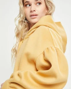 Lou Andrea Manteaux|Manteau 3/4 léger 100% Laine à capuche ocre