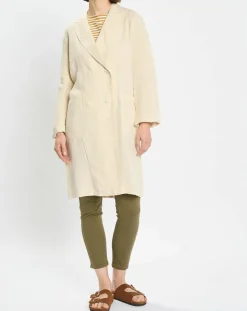 Marc O'Polo Manteaux|Manteau 100% Lin double boutonnage beige