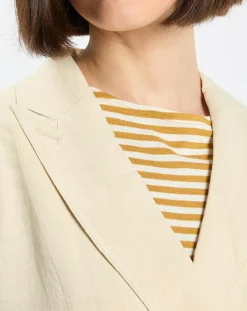 Marc O'Polo Manteaux|Manteau 100% Lin double boutonnage beige