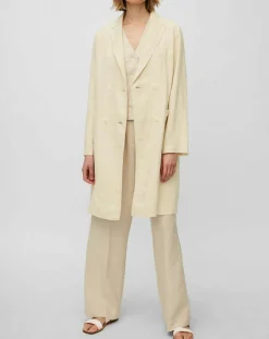 Marc O'Polo Manteaux|Manteau 100% Lin double boutonnage beige