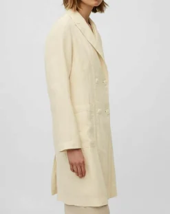 Marc O'Polo Manteaux|Manteau 100% Lin double boutonnage beige