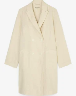 Marc O'Polo Manteaux|Manteau 100% Lin double boutonnage beige