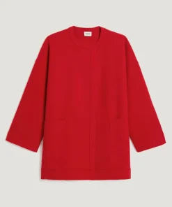 Rodier Manteaux|Manteau Dolorès 100% laine evasé rouge