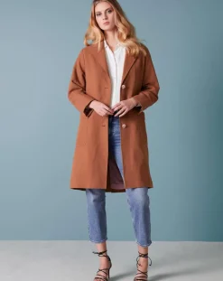 Bellerose Manteaux|Manteau en Coton & Lin mélangés Chiku écureuil
