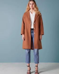 Bellerose Manteaux|Manteau en Coton & Lin mélangés Chiku écureuil