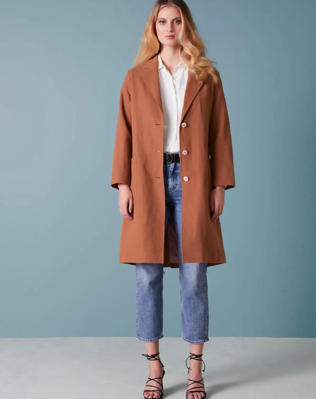 Bellerose Manteaux|Manteau en Coton & Lin mélangés Chiku écureuil
