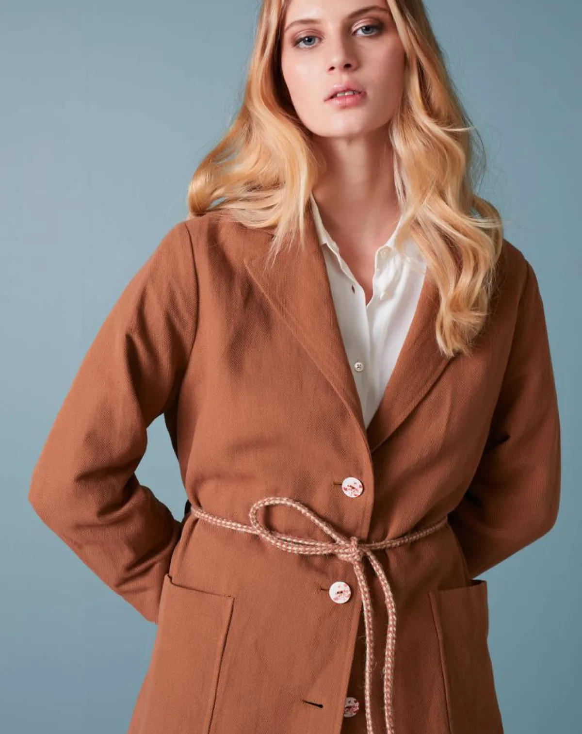 Bellerose Manteaux|Manteau en Coton & Lin mélangés Chiku écureuil