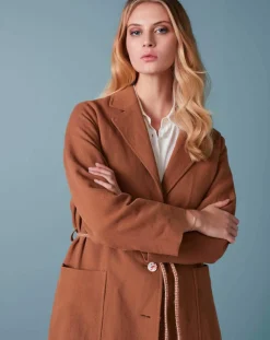 Bellerose Manteaux|Manteau en Coton & Lin mélangés Chiku écureuil