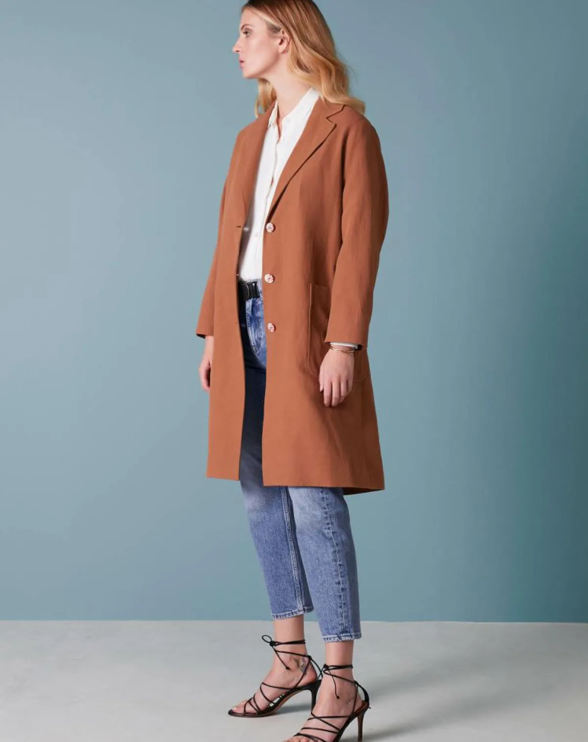 Bellerose Manteaux|Manteau en Coton & Lin mélangés Chiku écureuil