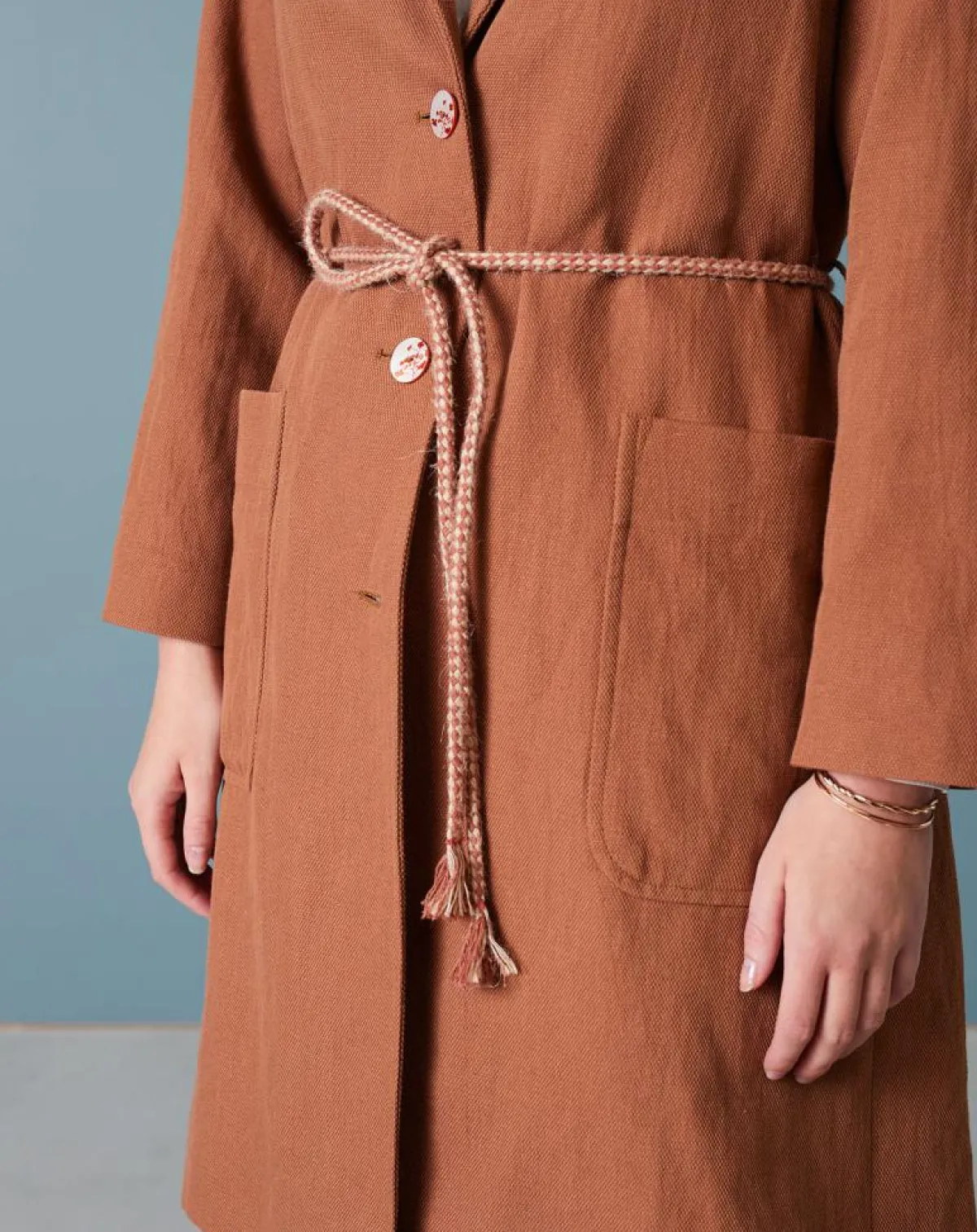 Bellerose Manteaux|Manteau en Coton & Lin mélangés Chiku écureuil