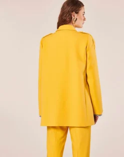 Tara Jarmon Manteaux|Manteau en double coton jaune