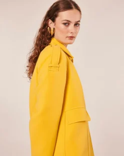 Tara Jarmon Manteaux|Manteau en double coton jaune