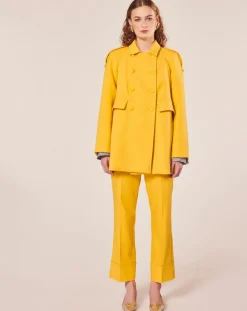 Tara Jarmon Manteaux|Manteau en double coton jaune