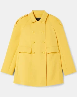 Tara Jarmon Manteaux|Manteau en double coton jaune