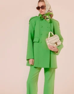 Tara Jarmon Manteaux|Manteau en double coton vert