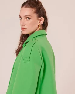 Tara Jarmon Manteaux|Manteau en double coton vert
