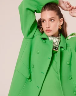 Tara Jarmon Manteaux|Manteau en double coton vert