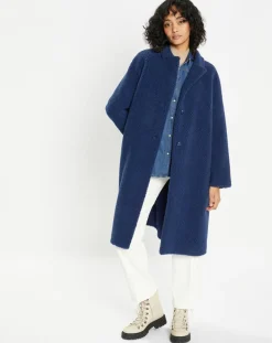 Lou Andrea Manteaux|Manteau en Fausse Fourrure Romy indigo
