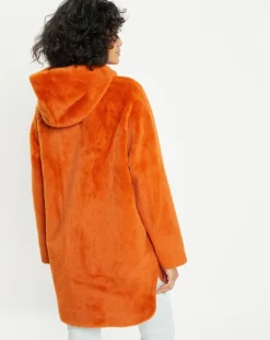 Lou Andrea Manteaux|Manteau en Fausse Fourrure Avi rouille