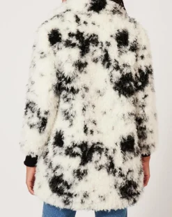 Manoush Manteaux|Manteau en fausse fourrure Hippy Nounours noir/blanc