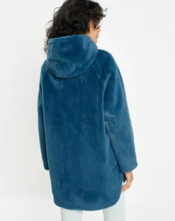 Lou Andrea Manteaux|Manteau en Fausse Fourrure Avi bleu