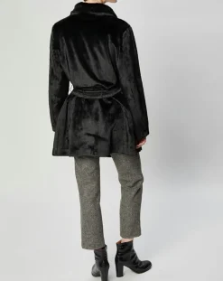 Lou Andrea Manteaux|Manteau en Fausse Fourrure Marika noir