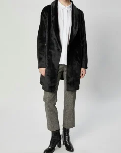Lou Andrea Manteaux|Manteau en Fausse Fourrure Marika noir