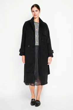 Assuili Manteaux|Manteau en Laine mélangé noir