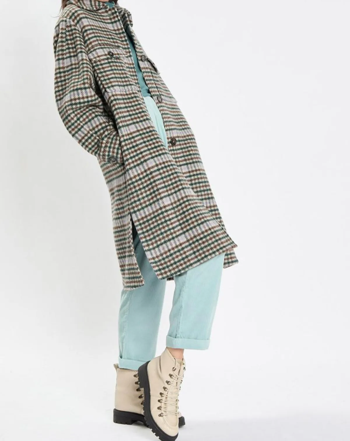 Marc O'Polo Manteaux|Manteau en Laine mélangée à carreaux multicolore