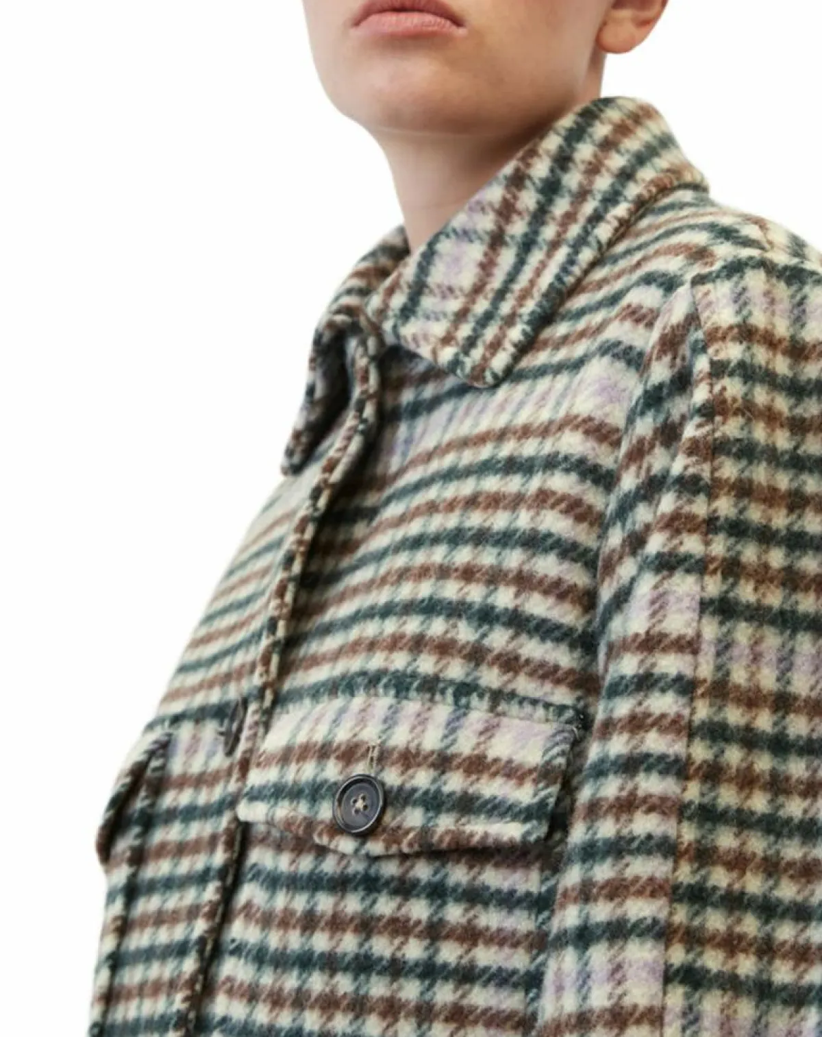 Marc O'Polo Manteaux|Manteau en Laine mélangée à carreaux multicolore