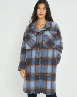 Lauren Vidal Manteaux|Manteau en Laine mélangée Biba ciel