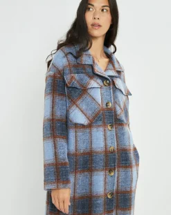 Lauren Vidal Manteaux|Manteau en Laine mélangée Biba ciel