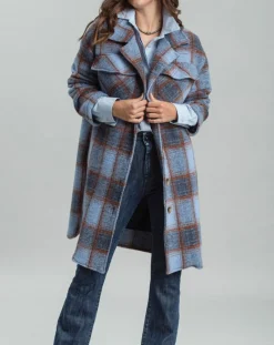 Lauren Vidal Manteaux|Manteau en Laine mélangée Biba ciel