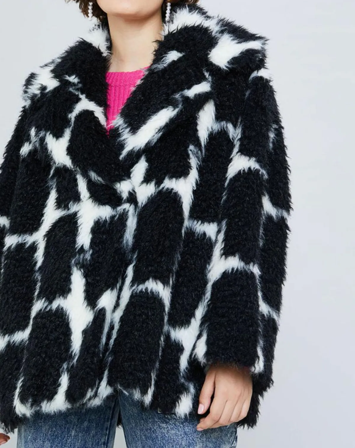 Manoush Manteaux|Manteau en Laine mélangée Fatma noir/blanc