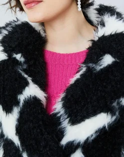 Manoush Manteaux|Manteau en Laine mélangée Fatma noir/blanc