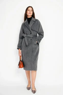 Assuili Manteaux|Manteau en Laine mélangée loup