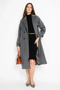 Assuili Manteaux|Manteau en Laine mélangée loup