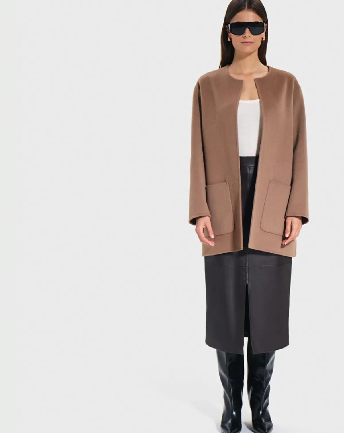 Zapa Manteaux|Manteau en Laine mélangée Manoa camel