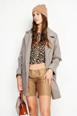 Assuili Manteaux|Manteau en Laine mélangée marron