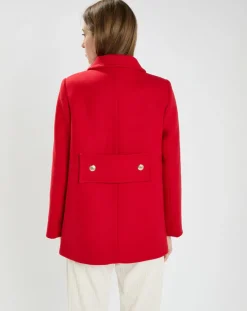 Tara Jarmon Manteaux|Manteau en Laine mélangée Marc rouge