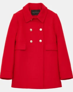 Tara Jarmon Manteaux|Manteau en Laine mélangée Marc rouge