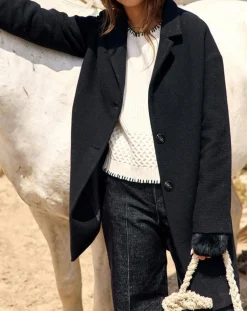 Lauren Vidal Manteaux|Manteau en Laine mélangée Mirav noir