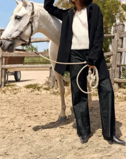 Lauren Vidal Manteaux|Manteau en Laine mélangée Mirav noir